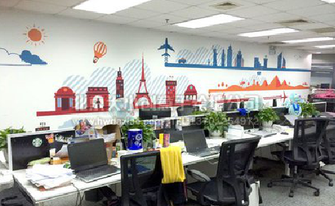 舒城教你设计办公室墙绘的方法。